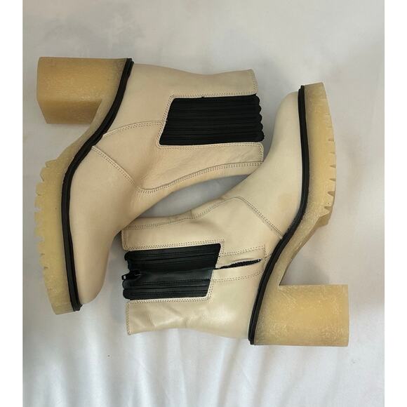 Free People James Chelsea Boots White Leather Size US 10. EU 41 - Picture 7 of 10
